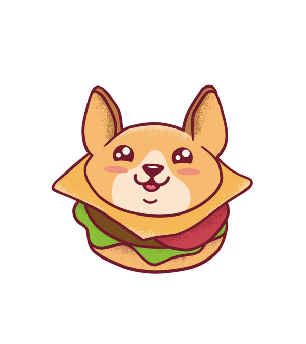 Corgi Burger minta fehér pólón