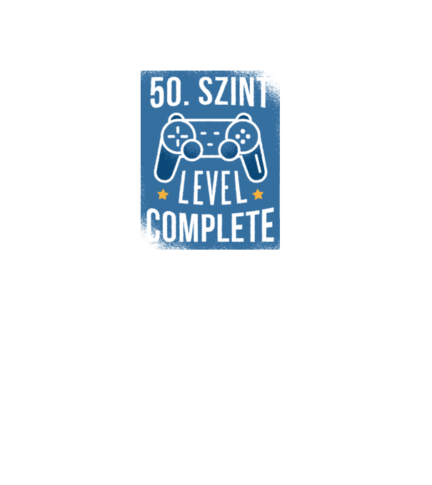 50. szint level completed minta fekete pólón