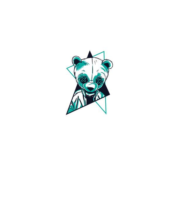 Neon Panda minta szürke pólón