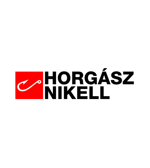Horgásznikell logo világos pólóra minta fehér pólón