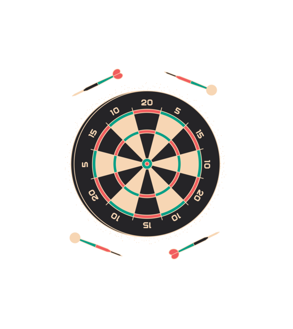 Darts tábla minta fehér pólón