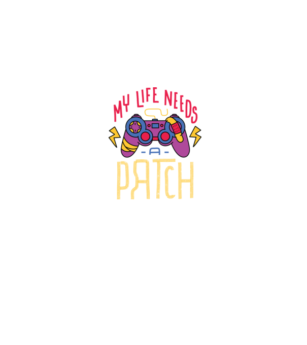 My life needs a patch Gamer minta farmerkék pólón