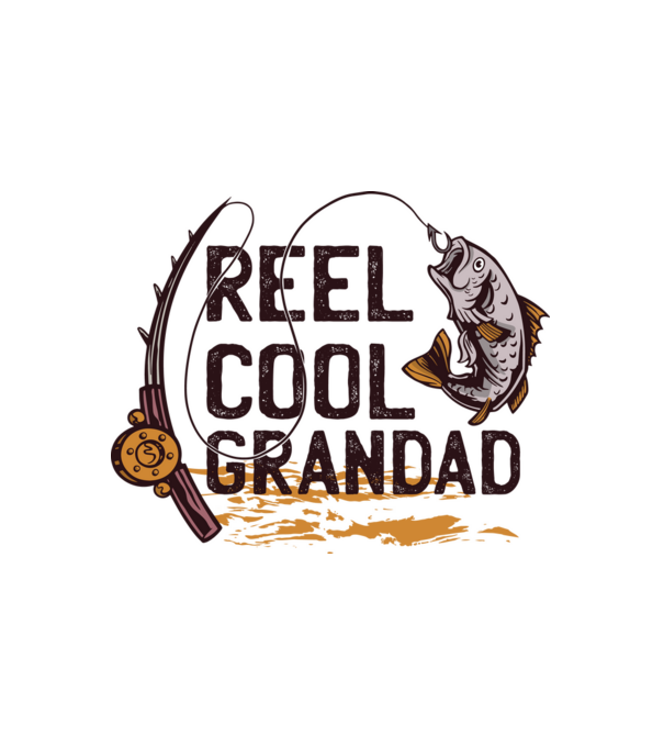 Reel Cool Grandad - Nagyon menő pecás Nagypapa minta fehér pólón