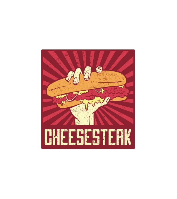 Sajt steak minta fehér pólón