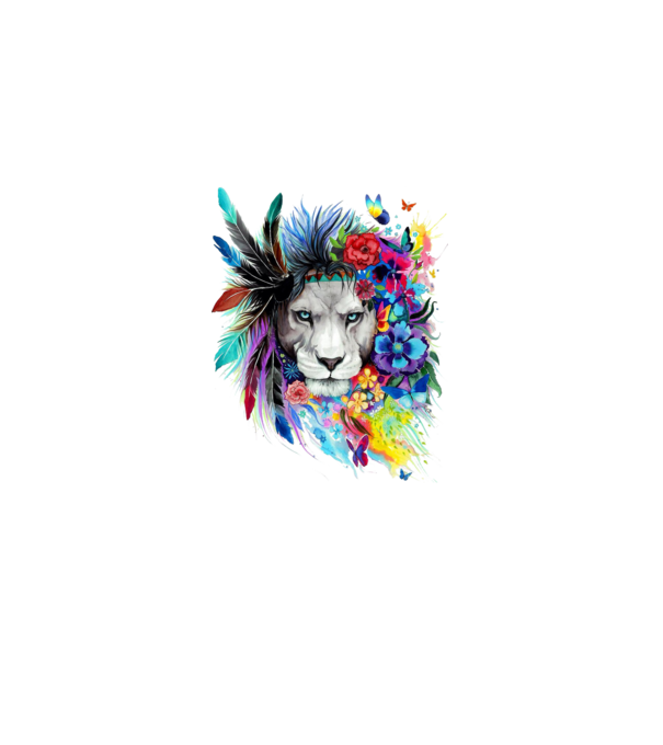 lion color jungle minta fehér pólón