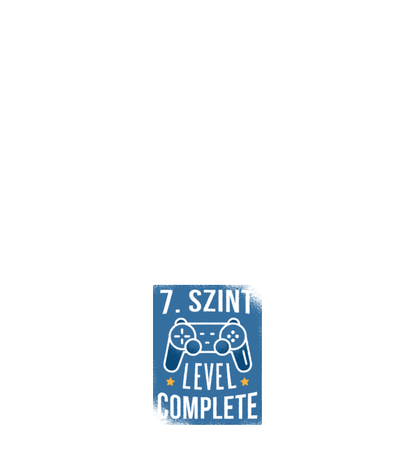 7. szint level completed minta sötétkék pólón
