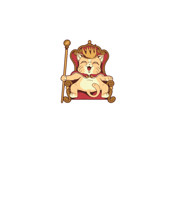 Cat King Macska király minta fehér pólón