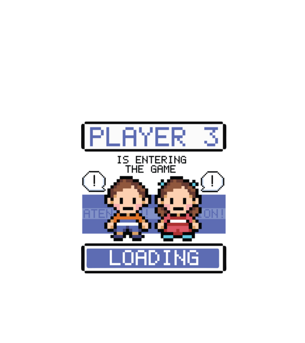 Harmadik testvér pixelart minta fehér pólón