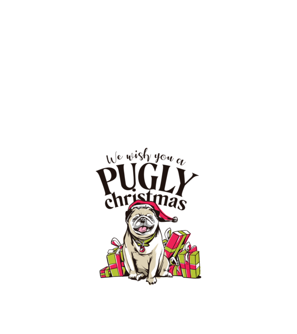 We wish You a Pugly Christmas mopszos póló minta homokszín pólón