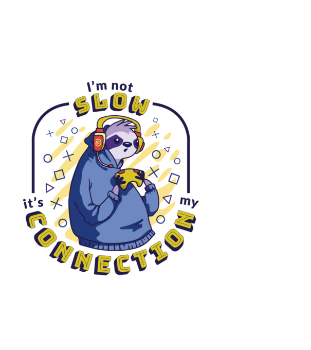 Sloth Gamer minta fehér pólón