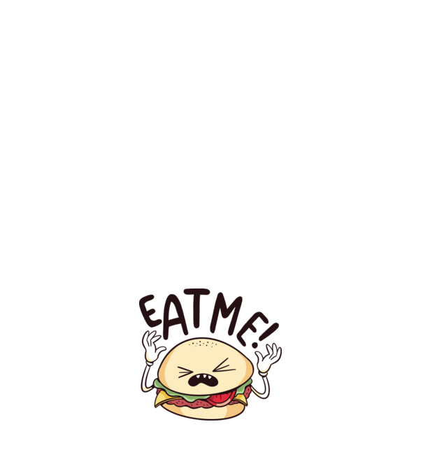 Hamburguer Eat Me minta világoskék pólón