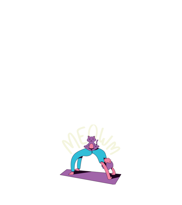 Meowm - Cica Jóga minta fehér pólón