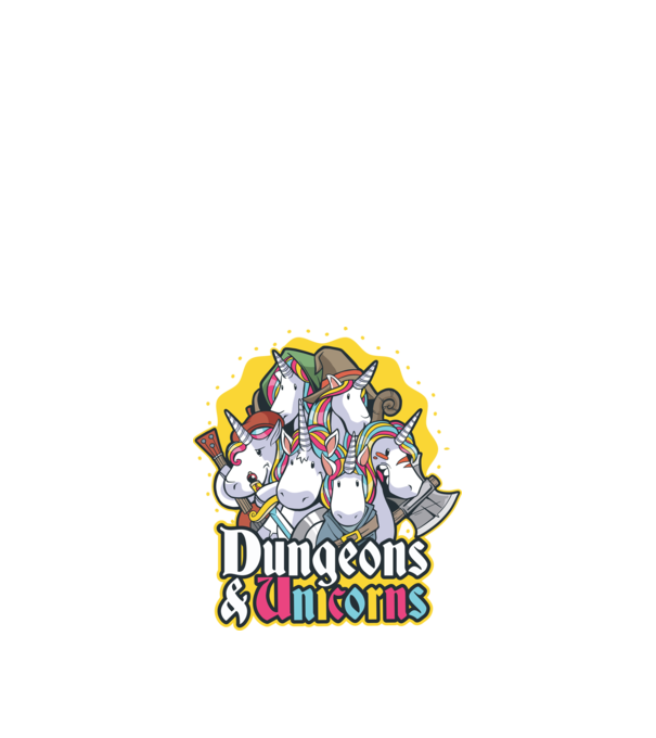 Dungeons and Unicorns minta sötétkék pólón