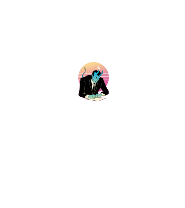 Devil vaporwave minta fekete pólón