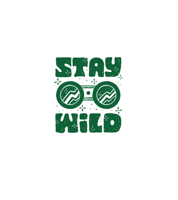 Stay Wild minta fehér pólón