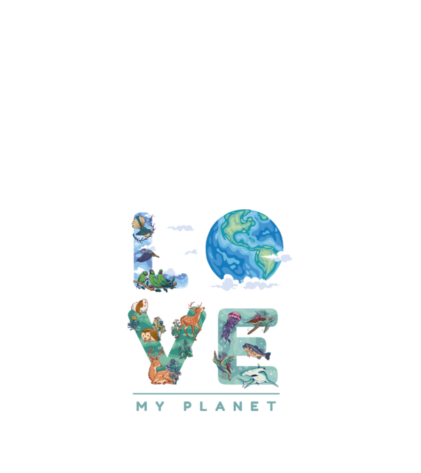 Love my Planet - Szeresd a Földet minta fekete pólón