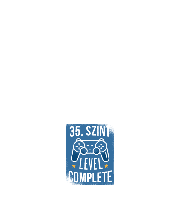 35. szint level completed minta sötétkék pólón