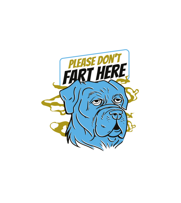 Dont fart dog minta fehér pólón