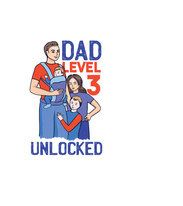 Dad Level 3 Unlocked - Apa 3. szint teljesítve minta világoskék pólón