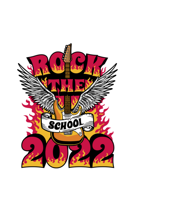 Rock The School minta fehér pólón