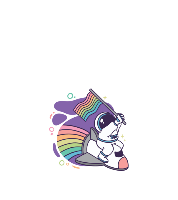 Pride űrhajós minta fekete pólón