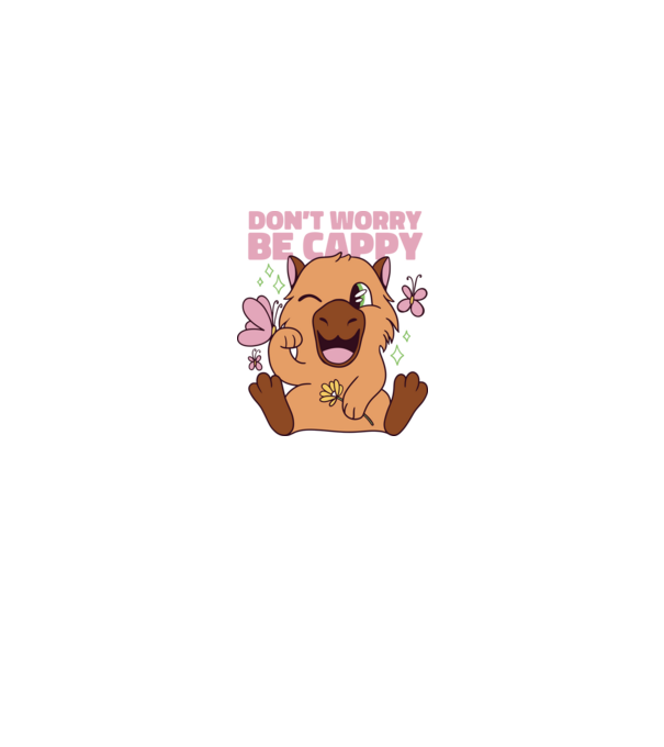 Boldog Capybara - Don't worry be cappy minta fehér pólón