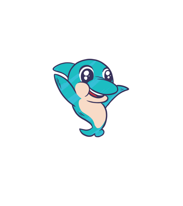 Cuki delfin minta fehér pólón