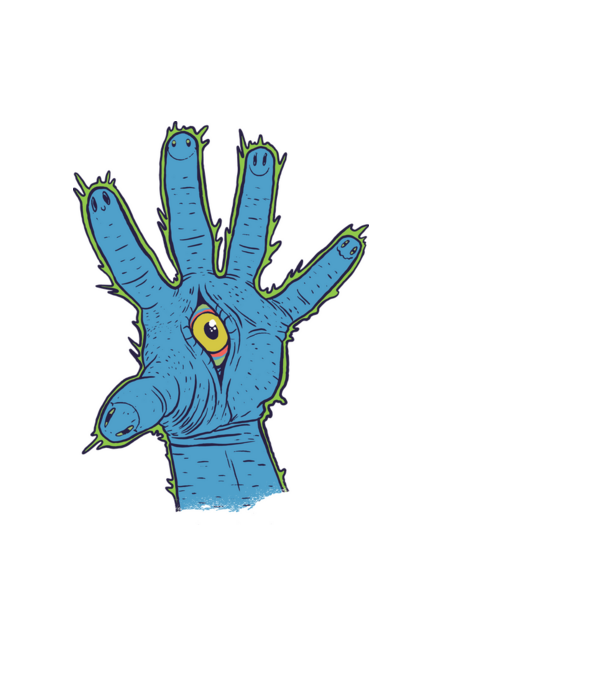 Illuminati Trippy Hand minta fekete pólón