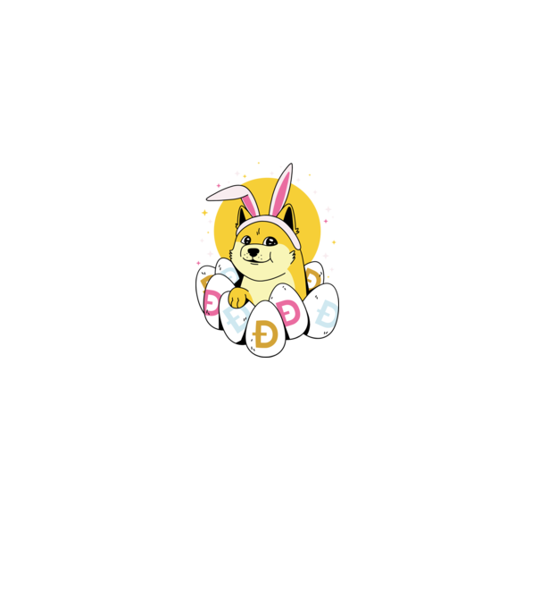 Dogecoin Húsvét minta zöld pólón