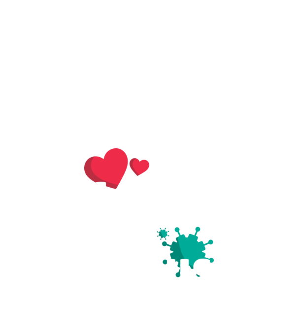A szerelmet terjeszd ne a vírust minta fekete pólón