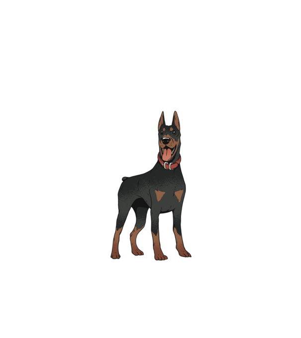 Dobermann kutyás póló minta almazöld pólón