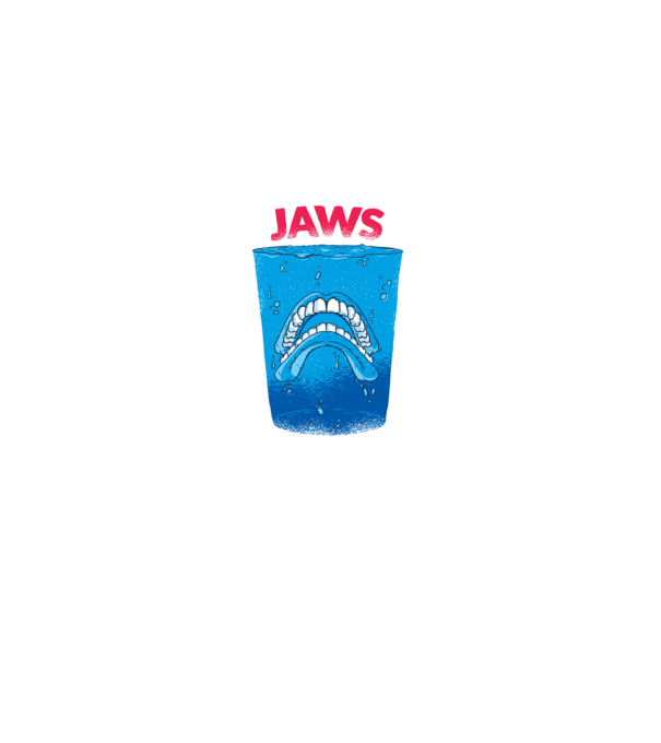 Jaws Fogak paródia póló minta fekete pólón