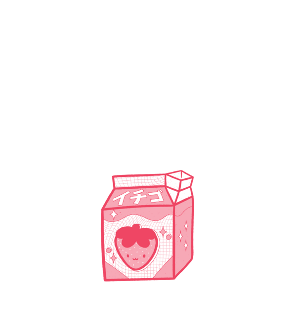 Strawberry Milk minta fehér pólón