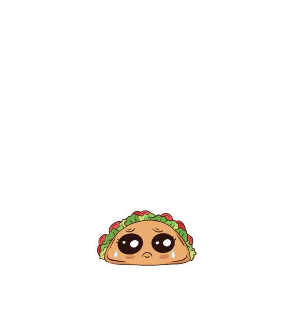 Szomorú Taco minta fehér pólón