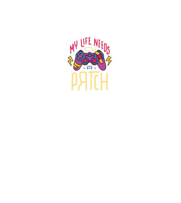 My life needs a patch Gamer minta fekete pólón