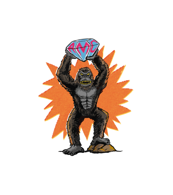 AMC Gorilla minta fehér pólón