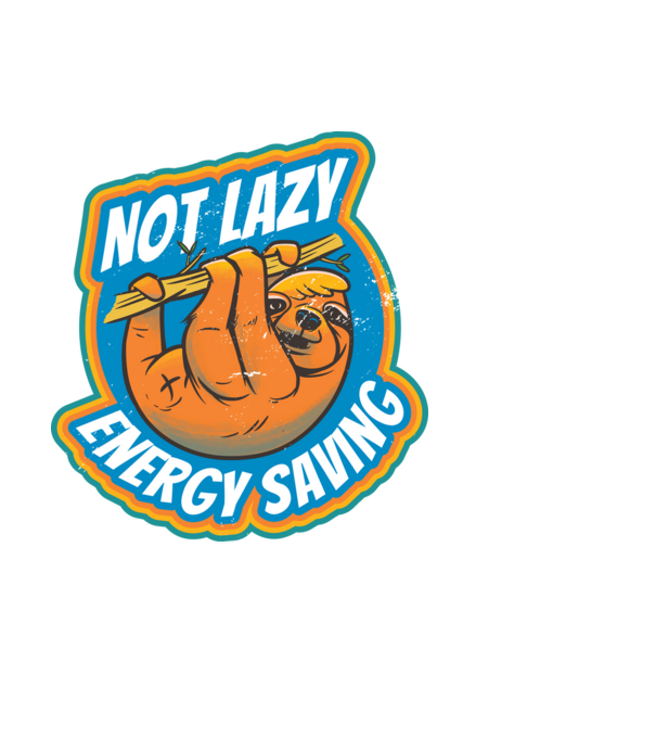 Not Lazy, Energy Saving - Lajhár minta fekete pólón