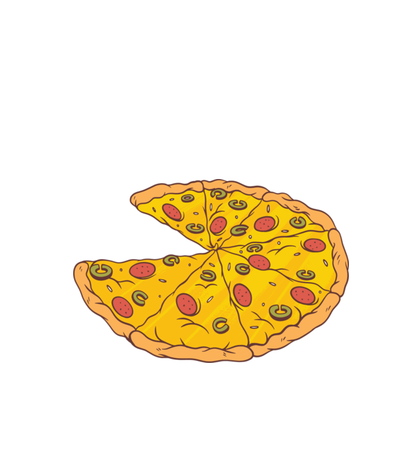 Pizza szeletek Páros minta fehér pólón