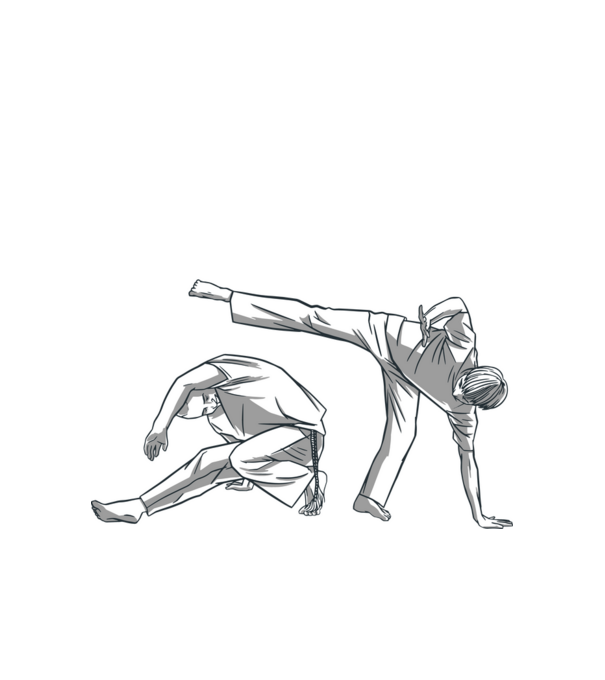 Capoeira minta fehér pólón