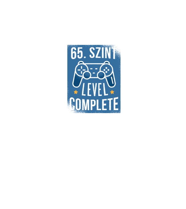65. szint level completed minta sötétkék pólón