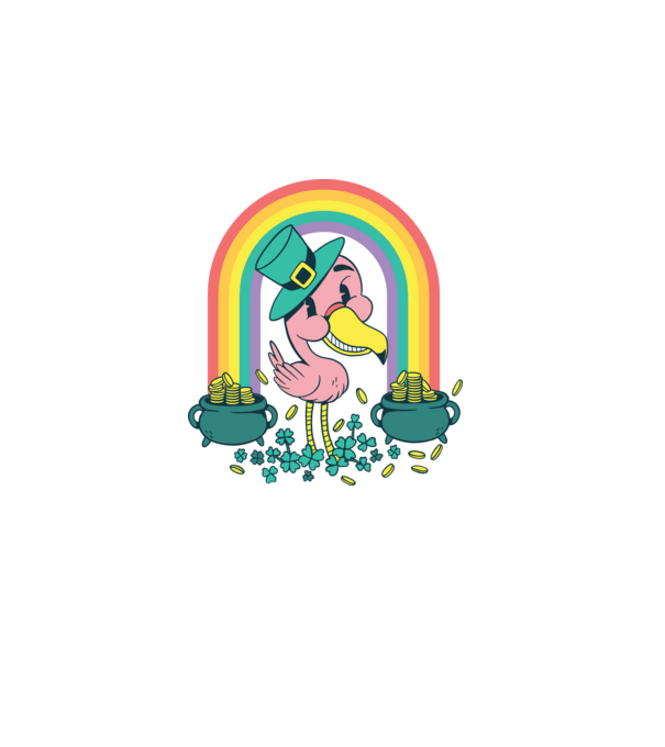 Szent Patrick flamingo minta szürke pólón