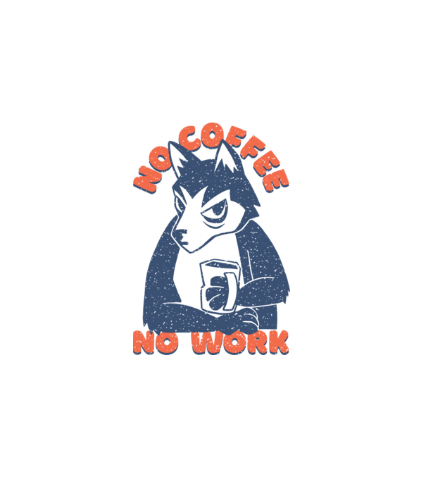 No coffee no work minta fehér pólón
