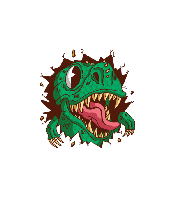Elbukkanó trex minta fehér pólón