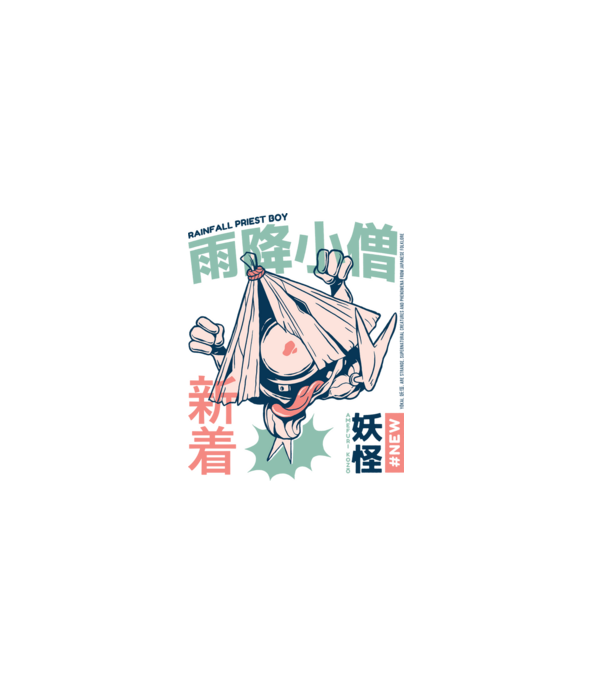 Amefuri Kozo Yokai minta fehér pólón