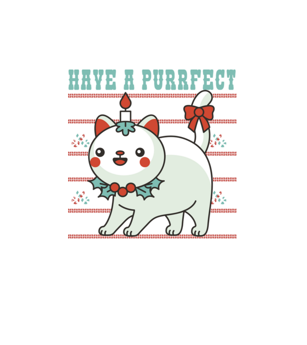 Have a Purrfect Christmas minta fehér pólón