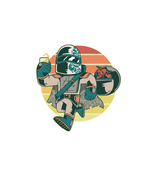 Retro Mandalorian Harcos minta fehér pólón