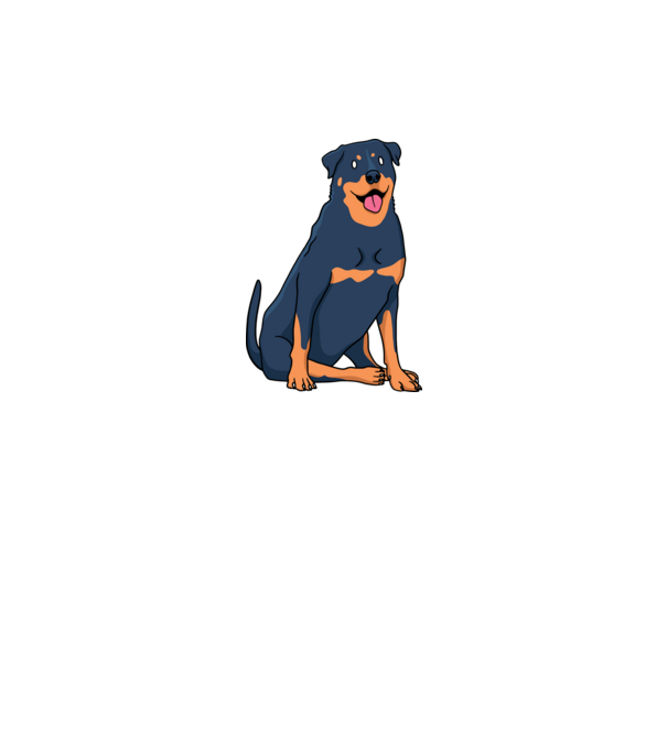 Rottweiler minta fehér pólón