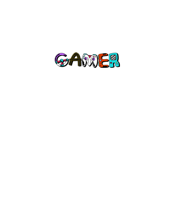 Gamer Felirat minta fehér pólón
