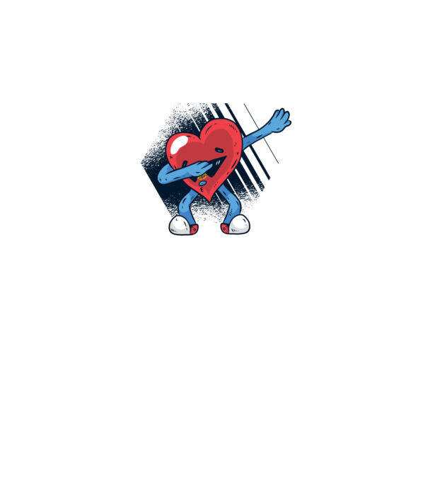 Szív DAB Floss Heart vicces póló Valentin napra minta fehér pólón