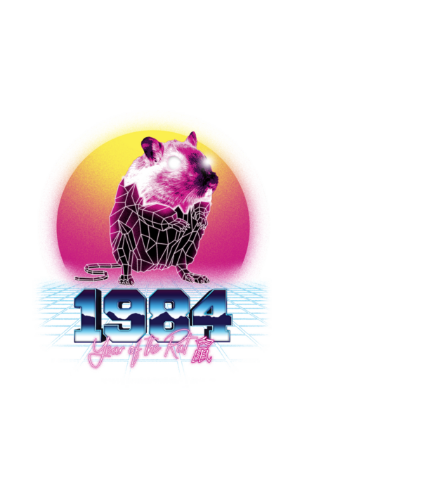 1984 a Patkány éve - Kínai Horoszkóp minta fehér pólón